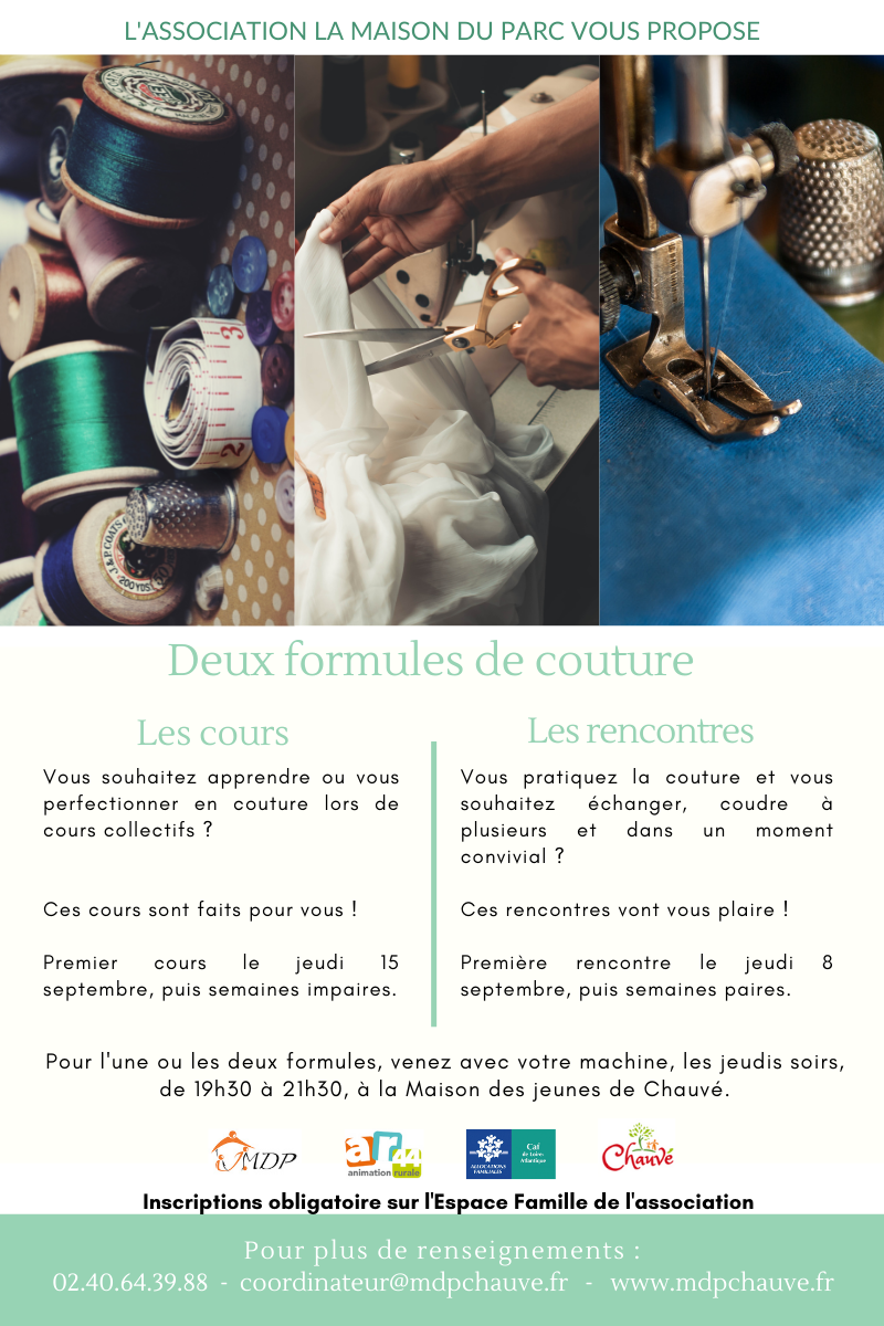 Cours de couture débutant 21h